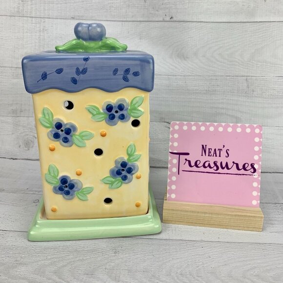 Pfaltzgraff SUMMER BREEZE Pierced Lighting Square Lantern Tea Candle 8" Holder - Picture 1 of 9